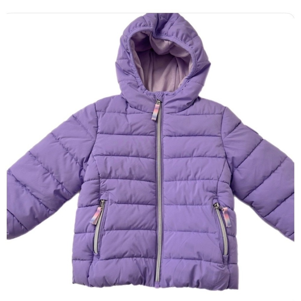Gerry Puffer Jacket Kids 3T‎ Purple Hooded Quilted Full Zip Winter Coat